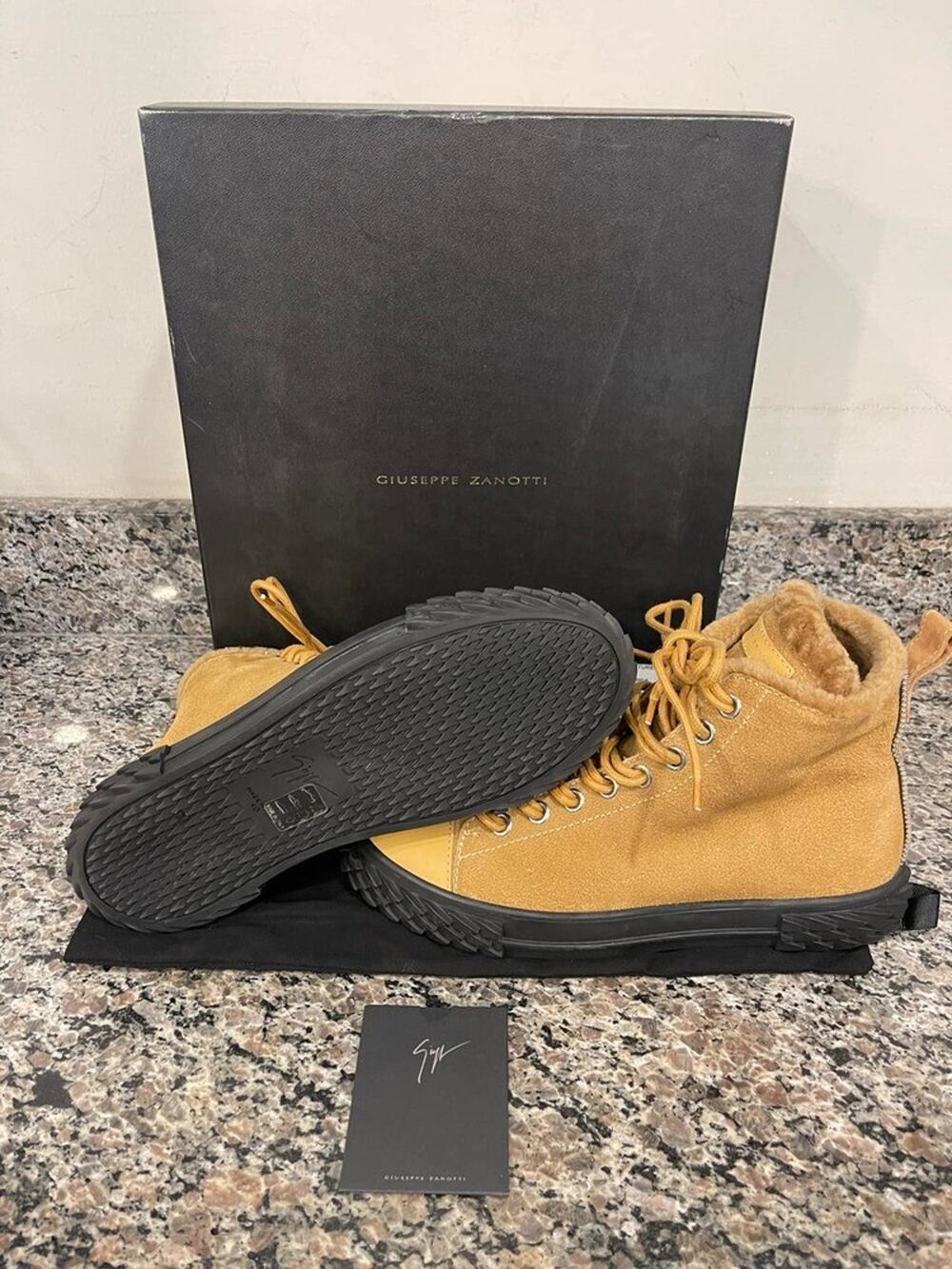 Men's Size 7 Giuseppe Zanotti Brown Boots With Fur in Box SPB-JB 337655